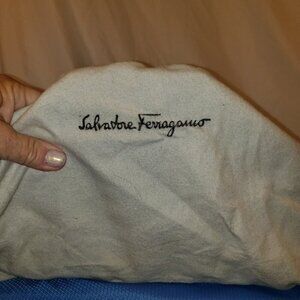 Salvatore Ferragamo Brown Suede Gancini Shoulder Handbag w/Gold Chain Strap